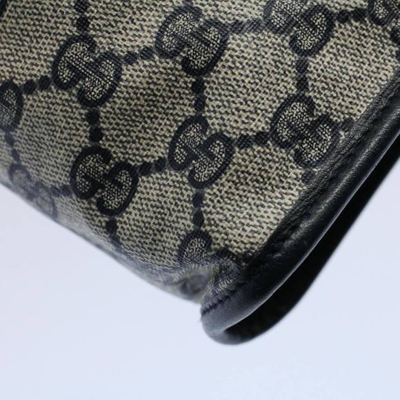 GUCCI GG Supreme Clutch Bag PVC Leather Navy Gray 014 115 Auth yk8933 - Picture 15 of 16